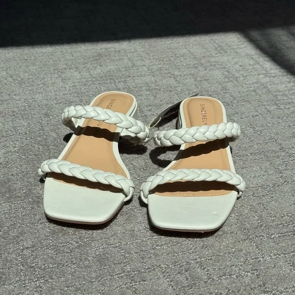 Sincerely Jules Cream Braided Sandals - Picture 2 of 4